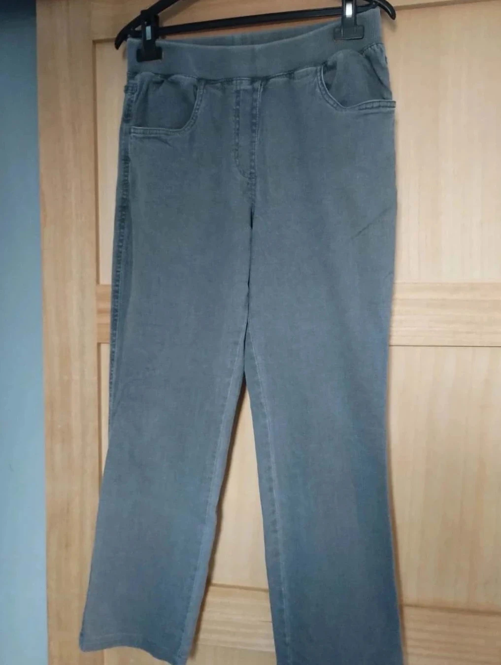Pantalon gris souple taille élastique, Blancheporte T40
